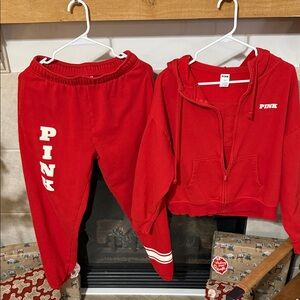 PINK Victoria's Secret Vibrant Red Set